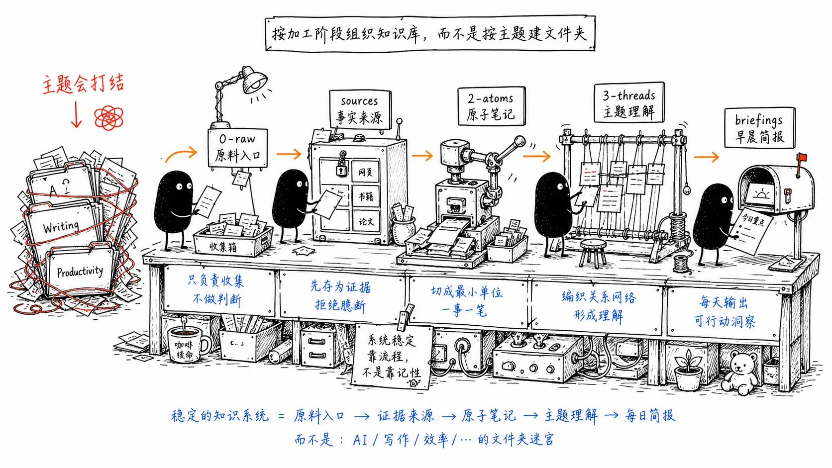 按加工阶段组织知识库