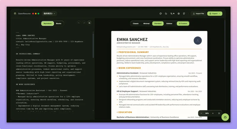 openResume: Local-First Resume Workspace